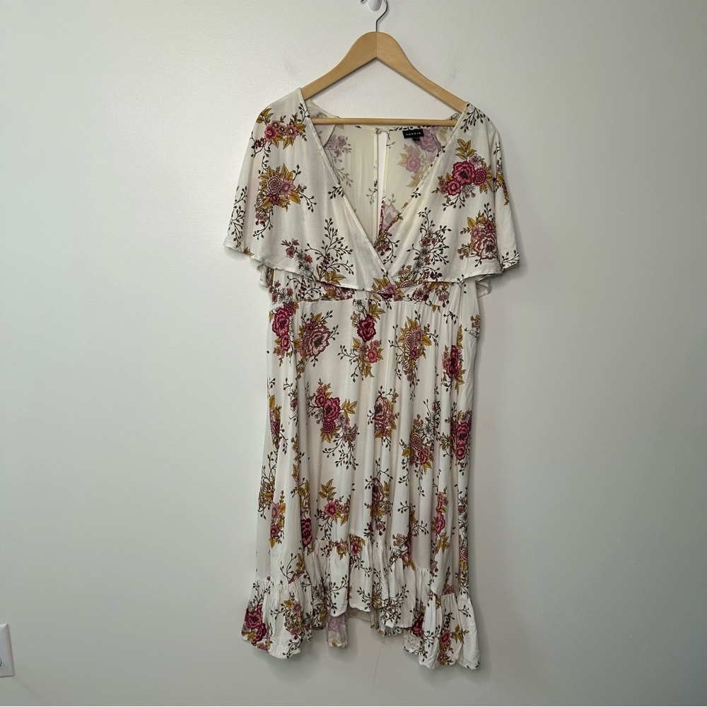 Torrid Mini Challis floral Skater Dress size 2 dark romantic feminine date night - Picture 4 of 11